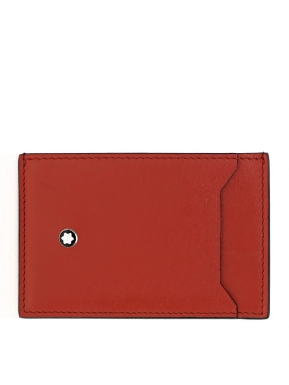 Montblanc Slim Business Card Holder Wallet 3cc Bicolor Red Black Leather New